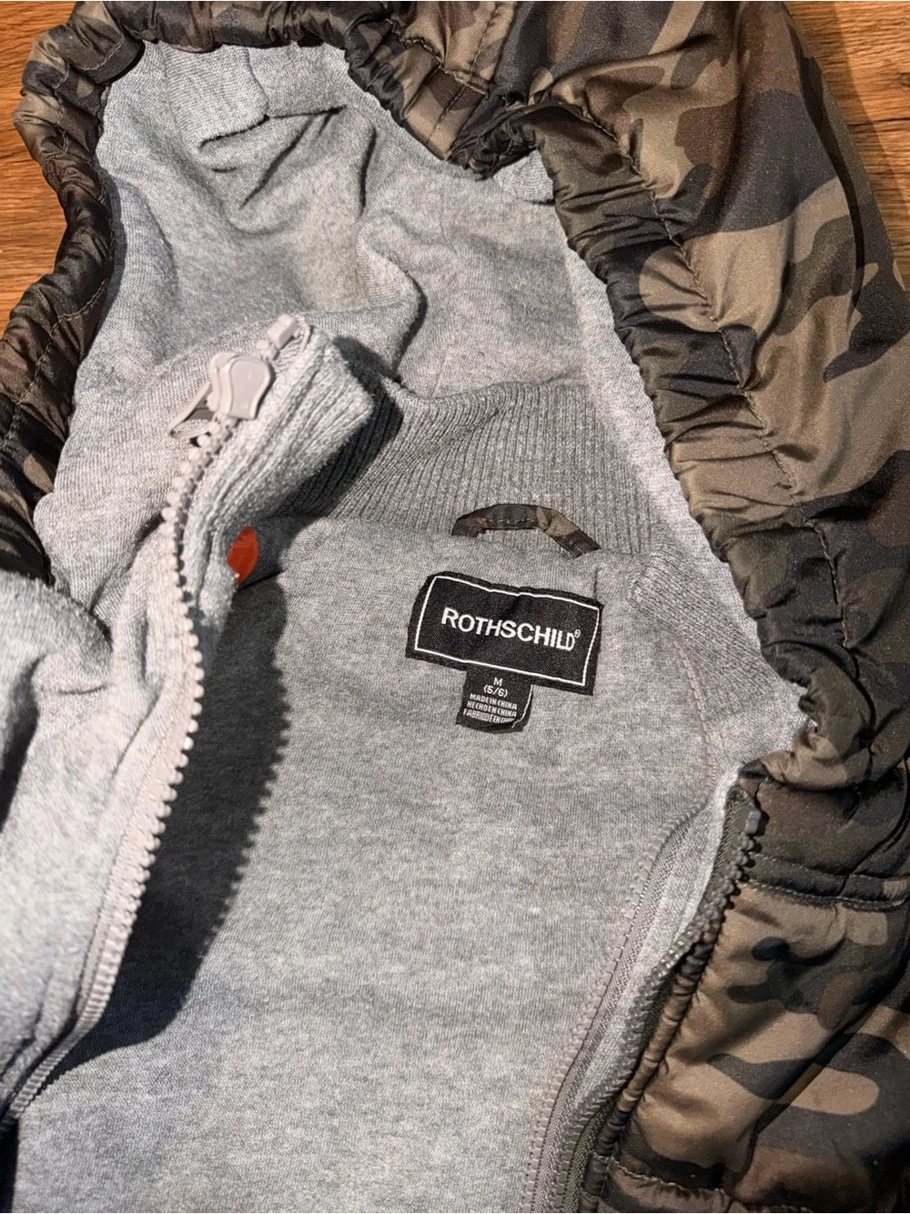Rothschild Kids Camo Puffer Jacket with Hood - Green & Brown